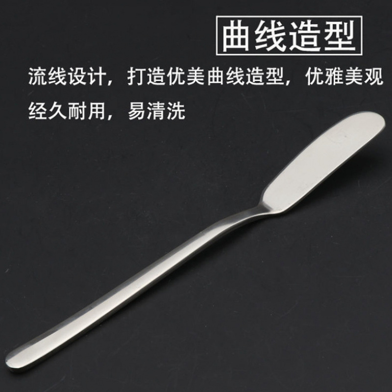 304 thickened stainless steel butter knife, butter knife, jam knife, cream knife, cheese spatula, greasing knife, Western cuisine knife Specification drawing