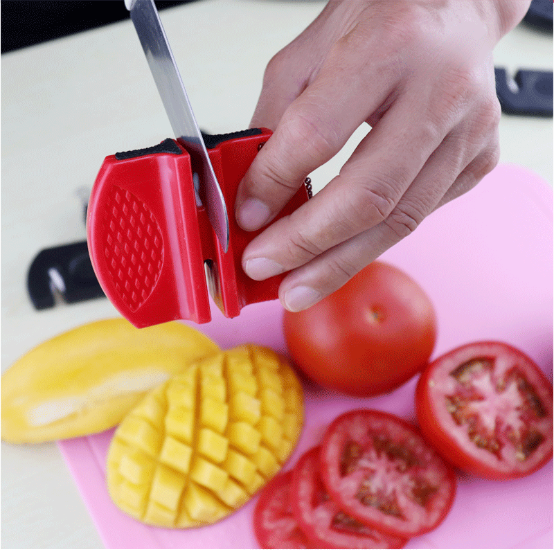 Mini knife sharpener, gift small tools, tungsten steel ceramic fruit knife sharpener, household portable whetstone Specification drawing