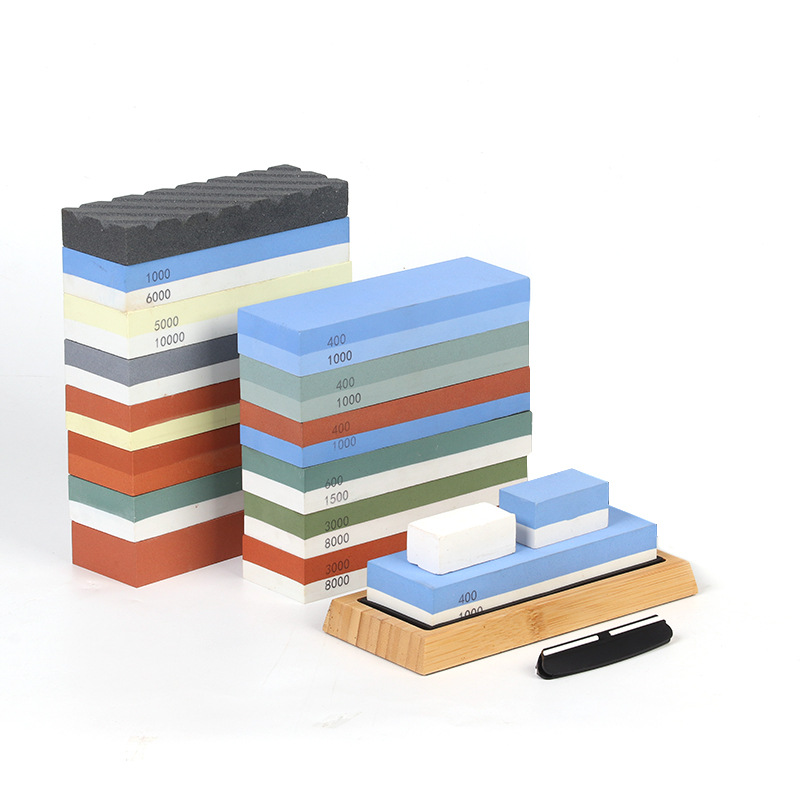 Wholesale white corundum double-sided whetstone, oilstone whetstone fixed-angle whetstone set, outdoor household whetstone Item Picture