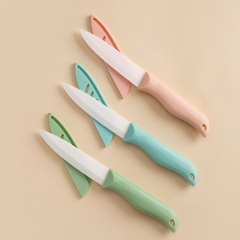 Factory direct sales of ceramic fruit knives, household slicing knives, kitchen fruit knives, complementary food knives, and creative portable kitchen knives details Picture
