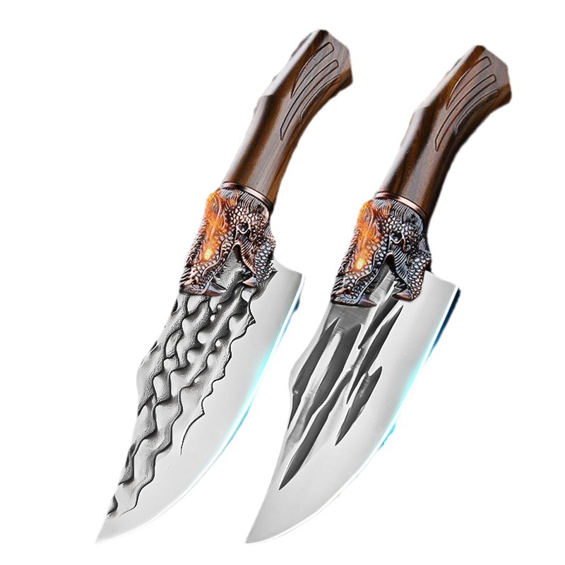 Longquan handcrafted household kitchen knives, stainless steel meat slicing knives, sharp blades, chef's special bone-removing knives, and dividing knives Item Picture