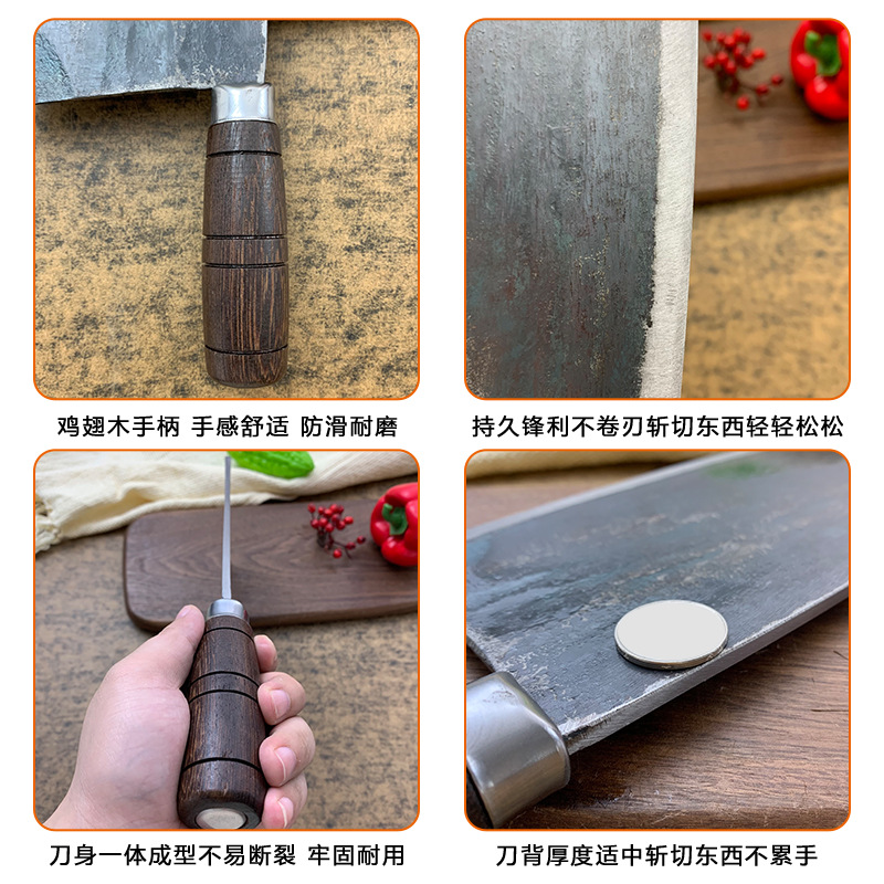 Hand-forged knives, old-fashioned cutting knives, kitchen chef knives, kitchen knives, household kitchen knives, roast meat stalls, Chinese-style handcrafted kitchen knives Application Scenario
