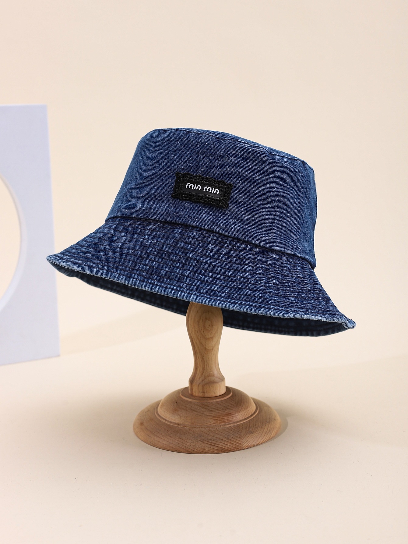 Spring and summer Korean-style minmin lace label cowboy fisherman hat, fashionable and versatile, travel sun protection, foldable basin hat, export adult hat, average size 58CM Specification drawing