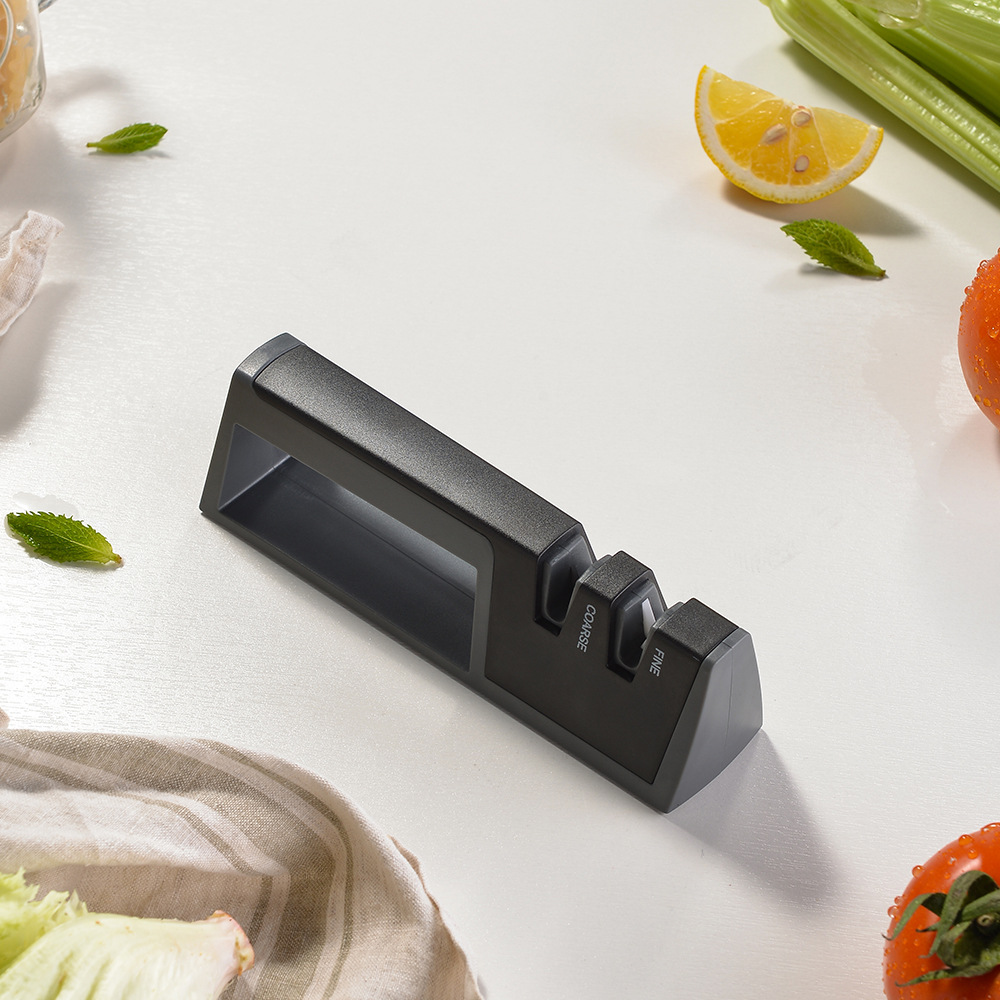 Two-stage household quick knife sharpener, multi-functional tool, knife sharpener stone stick, kitchen knife quick sharpener, kitchen tools full figure