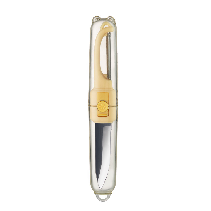 A portable and multi-functional fruit knife and peeler in one, a student peeler for dormitories and a household apple peeler wonder Item Picture