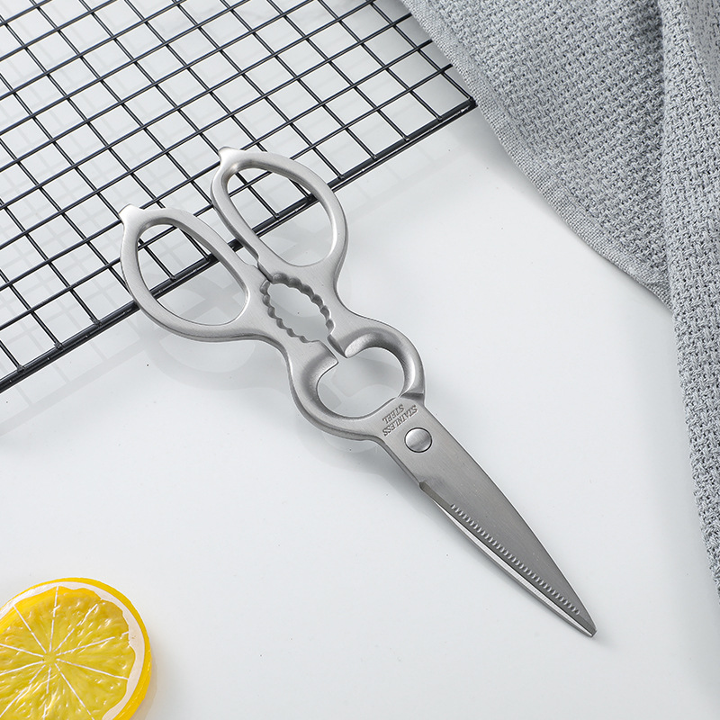 The all-stainless steel multi-functional gourd-shaped scissors for the kitchen are non-detachable and can be used to pick up walnuts and chicken bones. They are household scissors Specification drawing