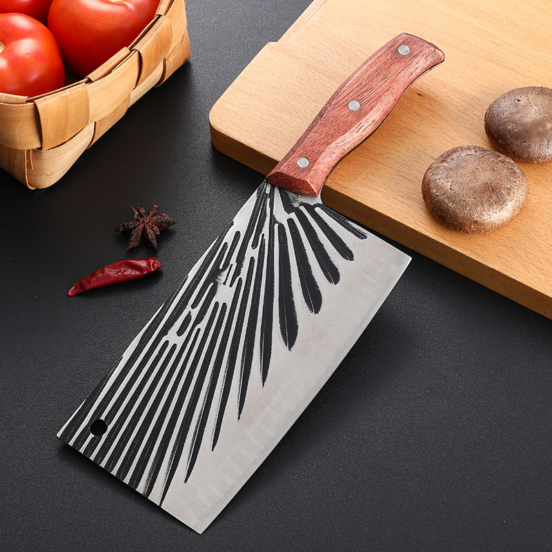 Yangjiang stainless steel sharp kitchen knives, bone-cutting knives, street stall knives, traveling knives, household diagonal slicing knives for chefs Specification drawing