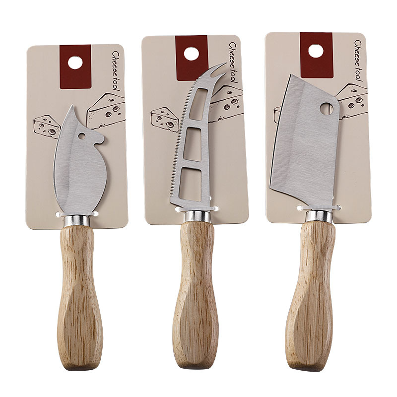 Cross-border stock rubber wooden-handled cheese knife, grandma's cheese knife, cute mouse knife, steak knife, mini kitchen knife Specification drawing