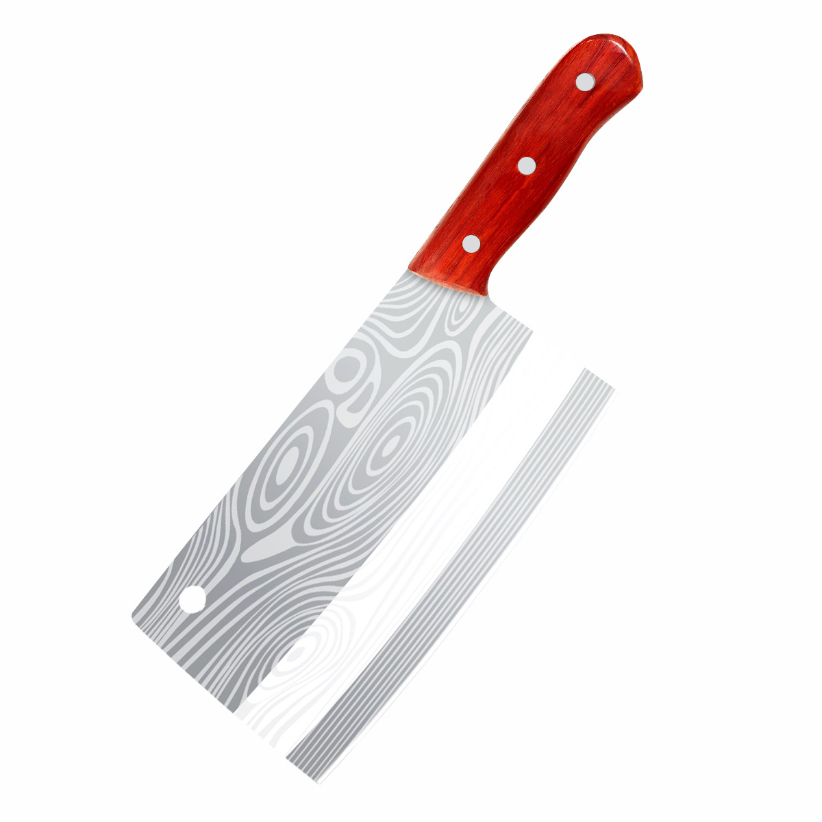 Damascus patterned slicing knife, forged kitchen knife, thickened stainless steel bone-cutting knife set, sharp, no-grinding kitchen knife Item Picture