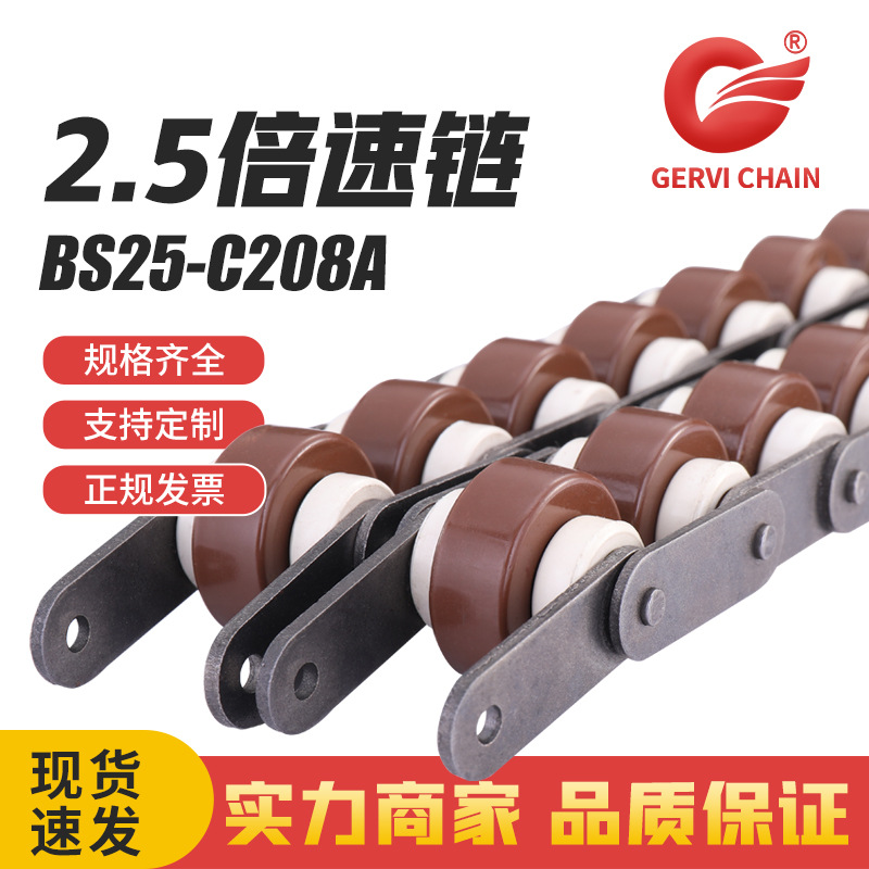 Factory direct supply of triple-speed / 2.5x speed nylon/carbon steel double-speed chain conveyor assembly line double-speed chains full figure