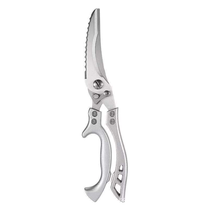 Manufacturer's in-stock multi-functional chicken bone scissors, stainless steel kitchen scissors, meat bone scissors, fish-killing scissors, powerful scissors Item Picture
