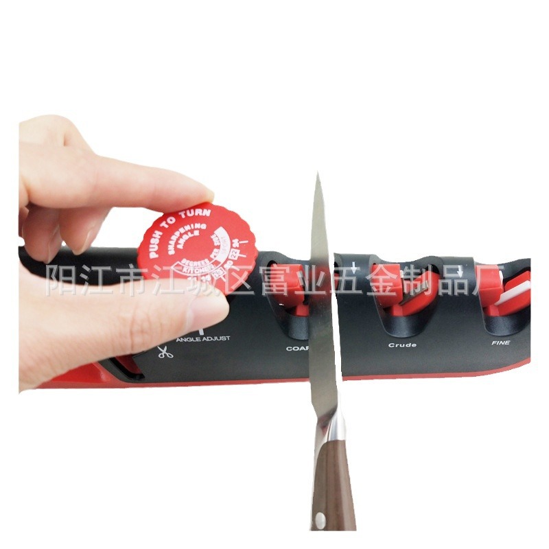 Household knife sharpener, tungsten steel diamond knife sharpener, kitchen adjustable Angle whetstone, four-stage rapid knife sharpener Item Picture