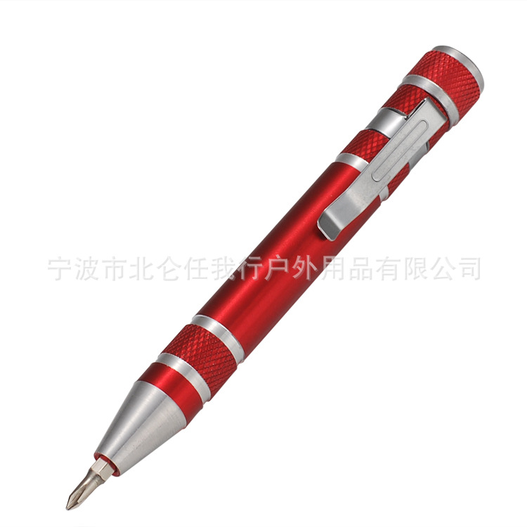 Pen-shaped multi-functional 8-in-1 screwdriver, aluminum alloy tool pen, DIY small household appliance repair tool details Picture