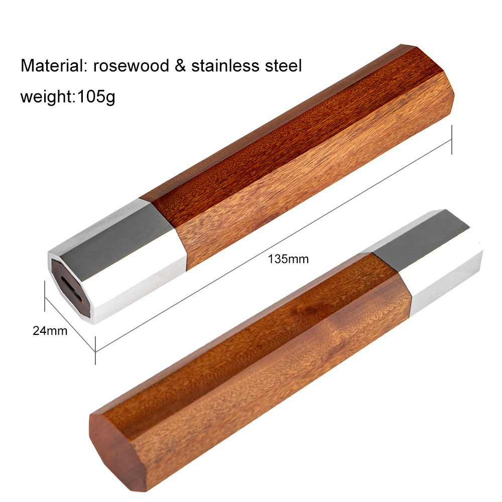 Manufacturer's kitchen knives, including octagonal handles, damask sashimi handles, and various types of knives made of rosewood and black bamboo Specification drawing