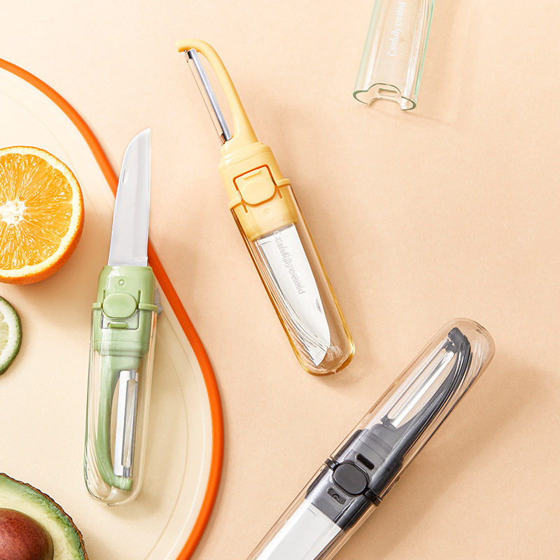 【 Patent Model 】 Fruit knife, stainless steel with protective case, fruit peeler, small peeler, dormitory portable knife details Picture