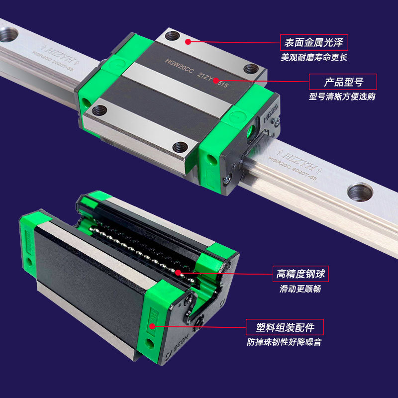 Wholesale linear guide sliders HGH20CA and HGH15CA are domestic alternatives to precision, silent guide rails and sliders Specification drawing