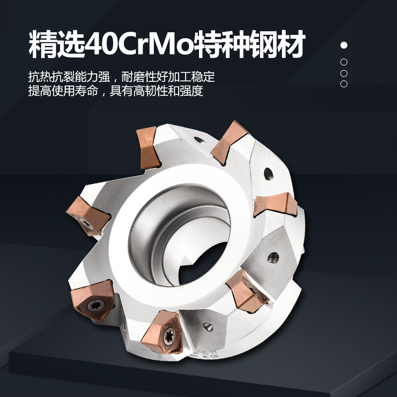 MFWN double-sided hexagonal roughing heavy cutting fast feed 90-degree right-angle milling cutter head WNMU080608 inserts Application Scenario