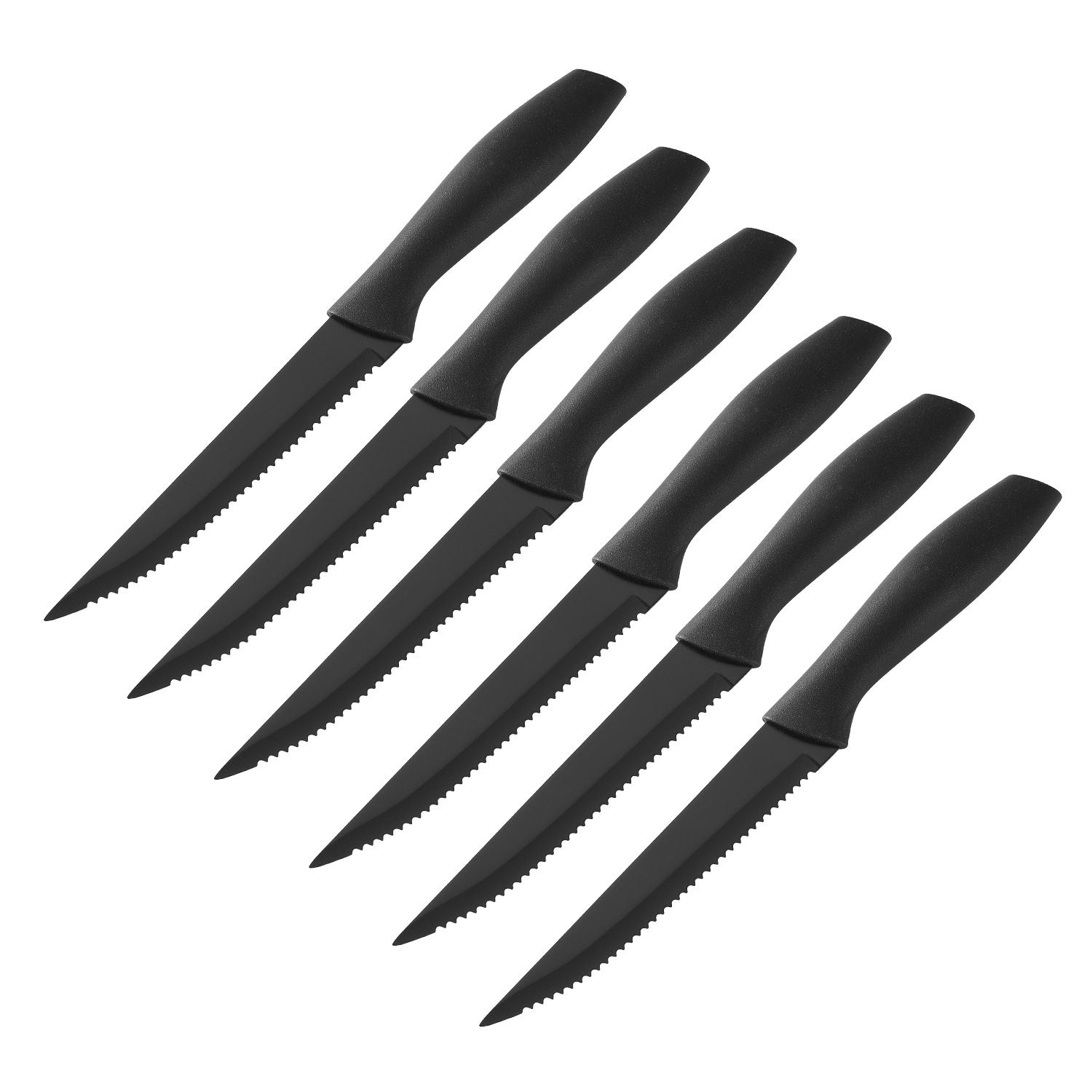 Original manufacturer's cross-border stainless steel serrated steak knife set, non-stick, household kitchen, Western cuisine knife, hotel steak knife Item Picture