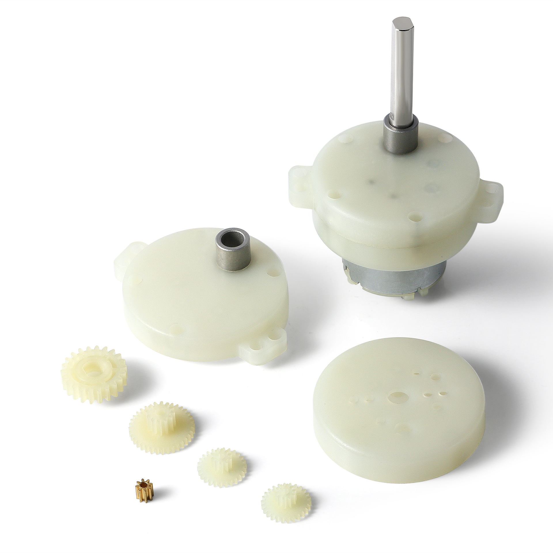 Huayida 3.7-6V 5kg high-torque reduction gearbox 500 meat grinder plastic gearbox Specification drawing
