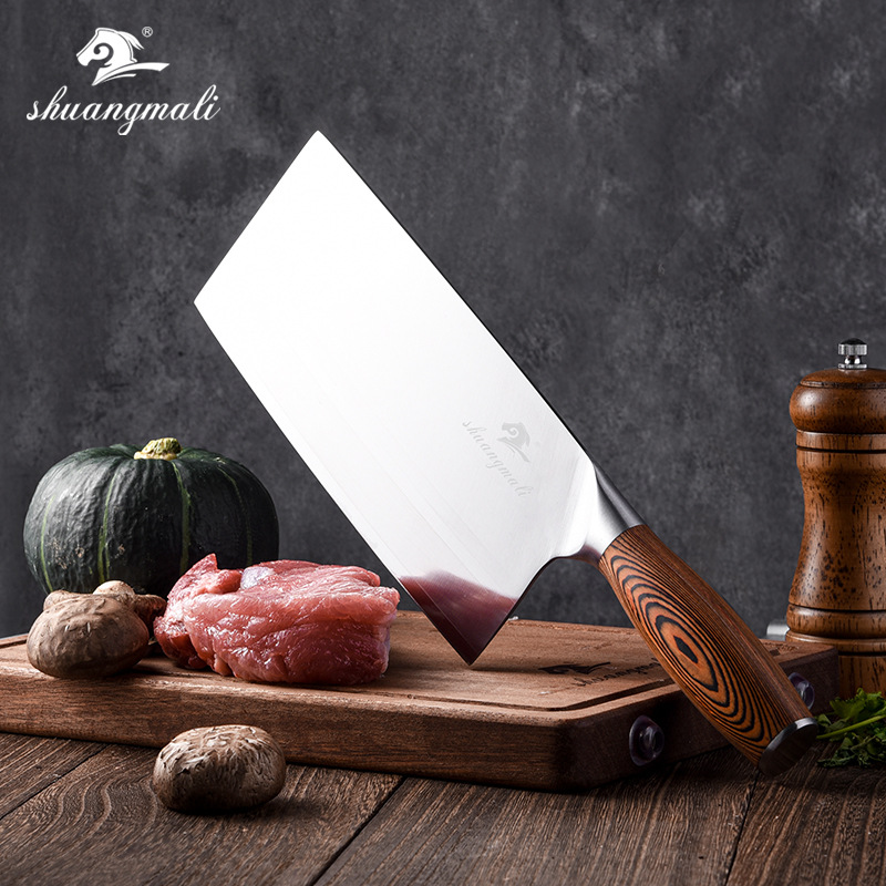 In-stock stainless steel 4CR14 chopping knife, a sharp knife for hotel chefs to cut vegetables and meat details Picture