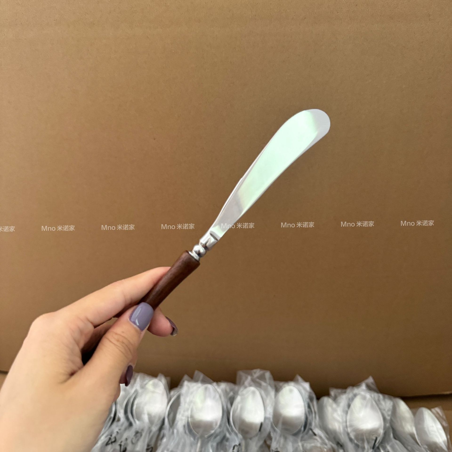 Mino's ins black walnut wood knife style light luxury vintage wooden handle Western cutlery knife, oiled knife details Picture