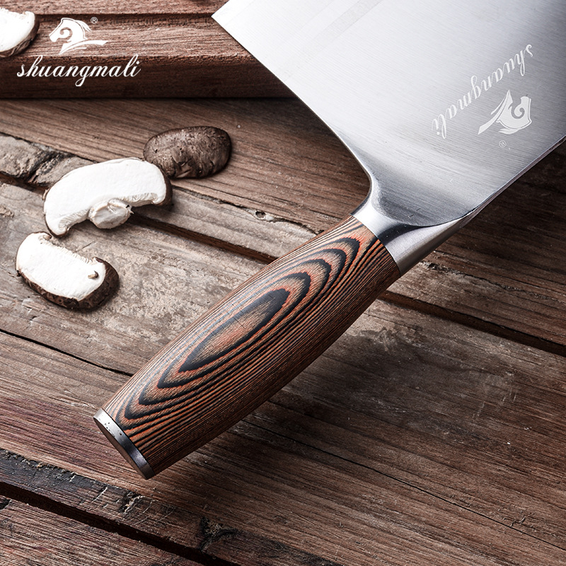 In-stock hotel chef's knife No. 1, No. 2 mulberry knife, household vegetable, slice and meat cutting 4CR14 kitchen knife Specification drawing