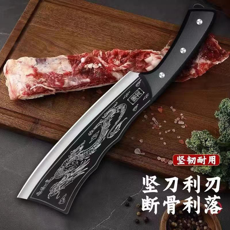 Yangjiang Dragon Slaying Knife, bone knife, bone slaying knife, special hand-forged sharp bone chopping knife, stainless steel kitchen knife manufacturer details Picture