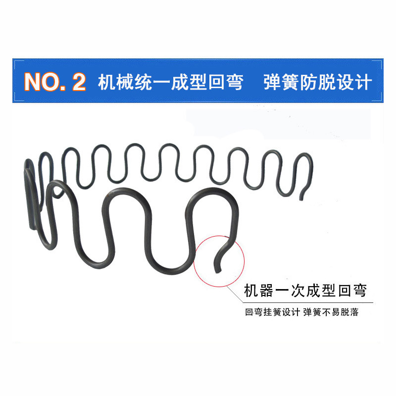 Sofa serpentine spring, round arch spring, flat spring, small tension spring, fixed clip, thickened spring clamp, special-shaped spring Specification drawing