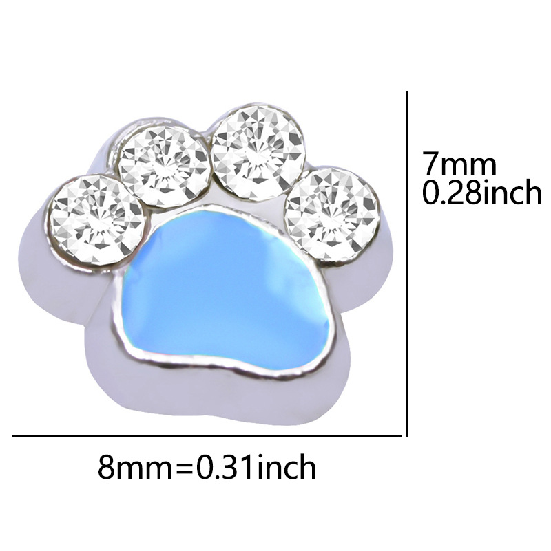Best-selling colorful Cat Footprint Charm Module bracelet accessory DIY Patch Floating charms locket undefined