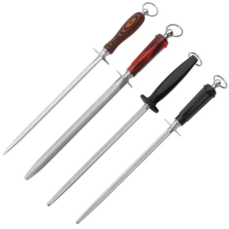 Cross-border best-selling flat and round sharpening knife stick manufacturer direct sales household sheep slaughtering knives, meat selling knives, professional slaughtering knives and sticks fine lines Application Scenario