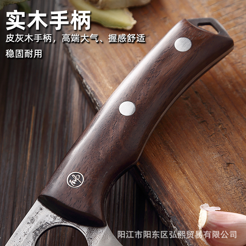 Bone-removing knife, hand-forged meat cutting and splitting knife, meat stall factory butcher knife, fish, cattle and sheep peeling hand-handled slaughter knife Specification drawing