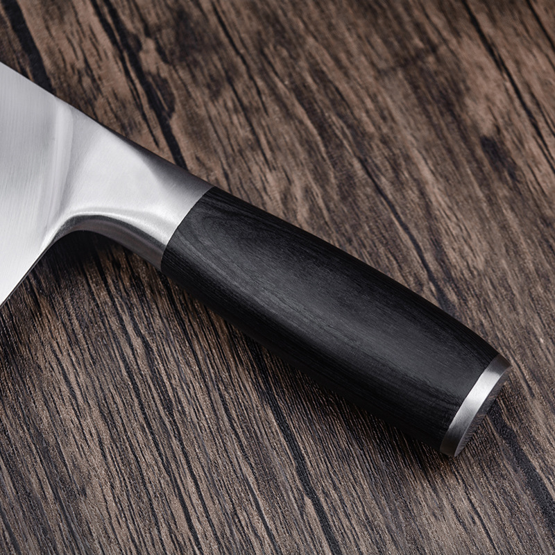 Stainless steel kitchen knives, household chef-specific knives, kitchen wooden-handled slicing knives, meat slicing knives, chopping knives, bone slicing knives Specification drawing