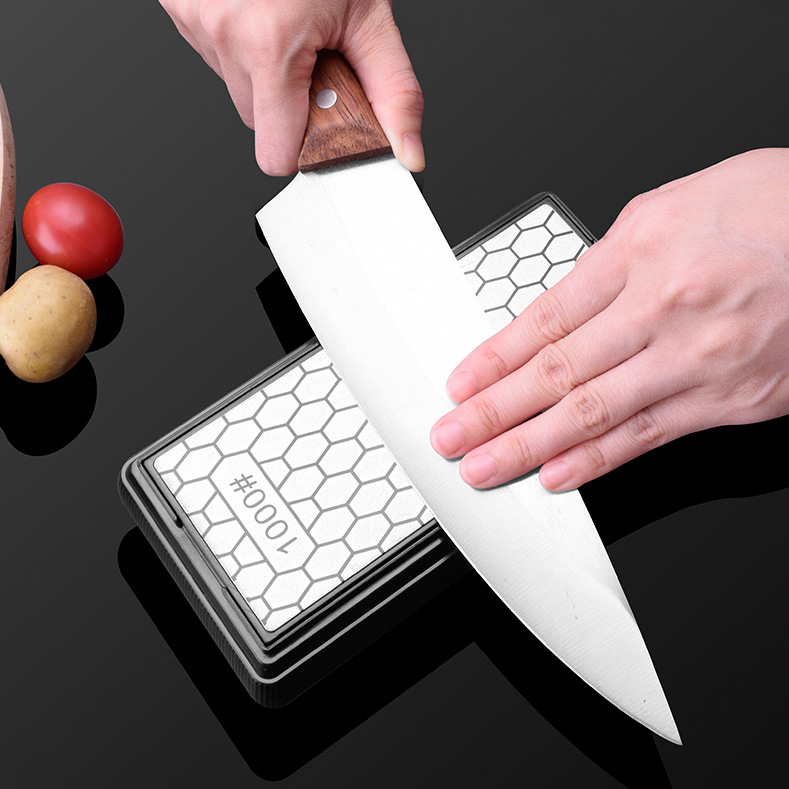 Wholesale honeycomb type whetstone, double-sided diamond sand knife sharpener, household kitchen knife sharpener, quick knife sharpener rod full figure