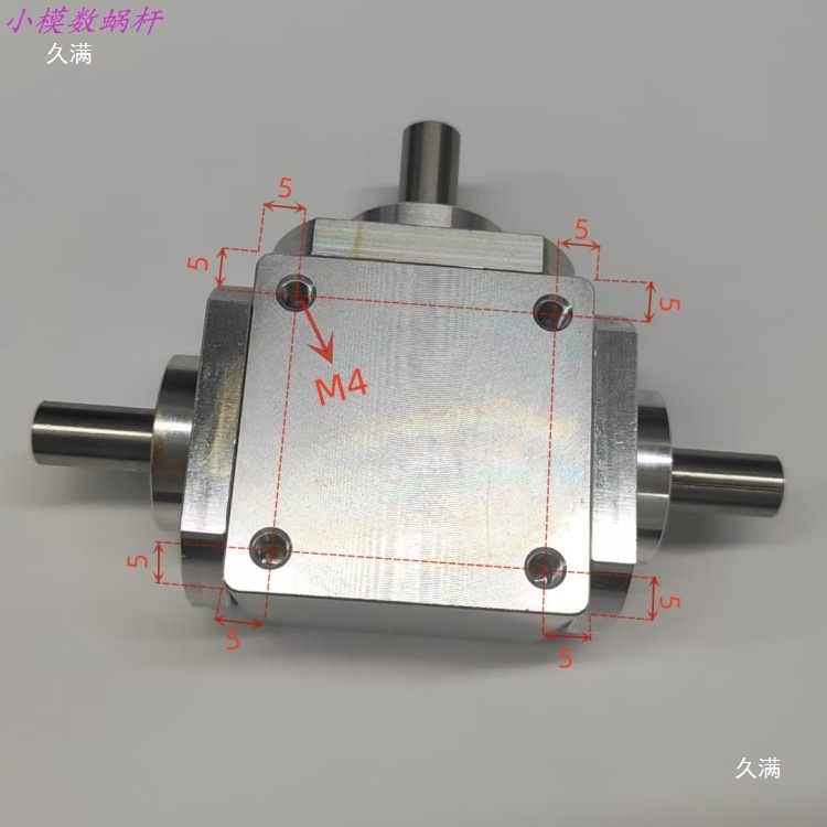 The small 1:1 T-type cross commutator shaft diameter 8 right-angle transmission gearbox with bevel gear reduction gearbox rotates details Picture