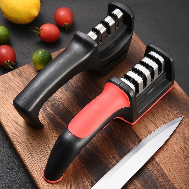 Wholesale of household multi-functional three-section whetstone, rapid ceramic whetstone tools, Yangjiang whetstone magic tools full figure