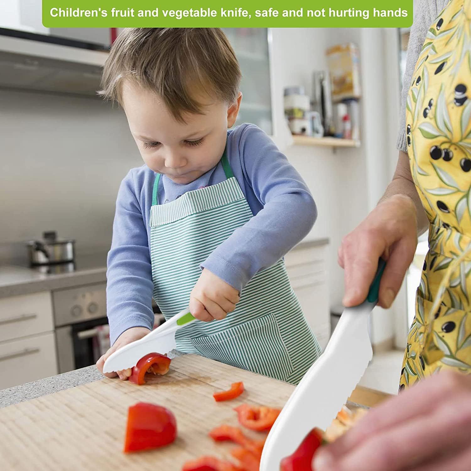 Children's safety plastic fruit slicer, cake tray knife, plastic small kitchen knife, baking tools, bread knife Application Scenario