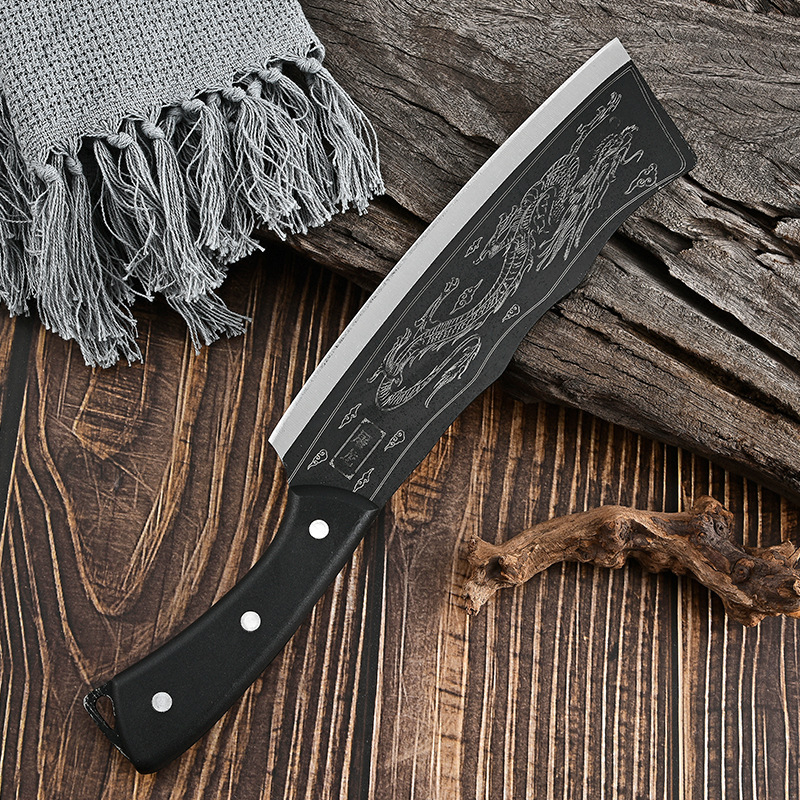Longquan forged bone-chopping knife, butcher's special wood-chopping knife, outdoor wood-splitting knife, household kitchen sharp bone-chopping and bone-cutting knife Specification drawing