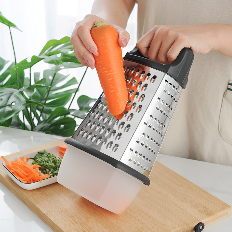 In-stock stainless steel four-sided melon grater, kitchen multi-purpose vegetable cutter, potato, cheese and cheese grater full figure