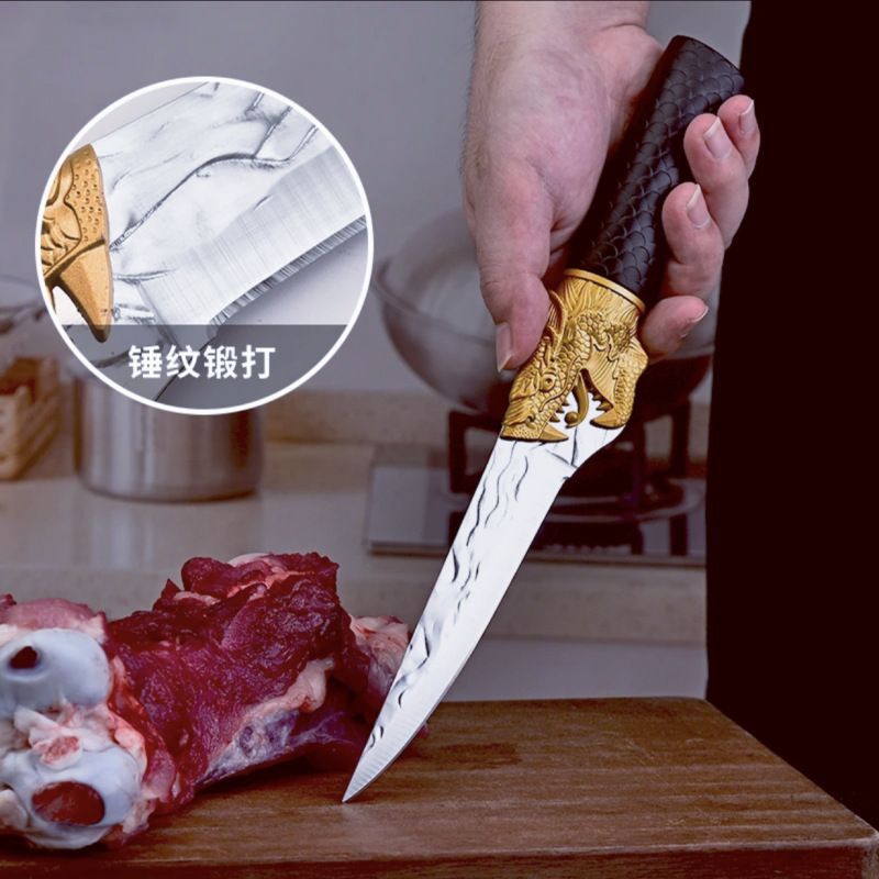 Outdoor meat knife, sharp and bone-removing, special chef's knife for selling and cutting meat, stainless steel for slaughtering, commercial and household hand-held meat Specification drawing