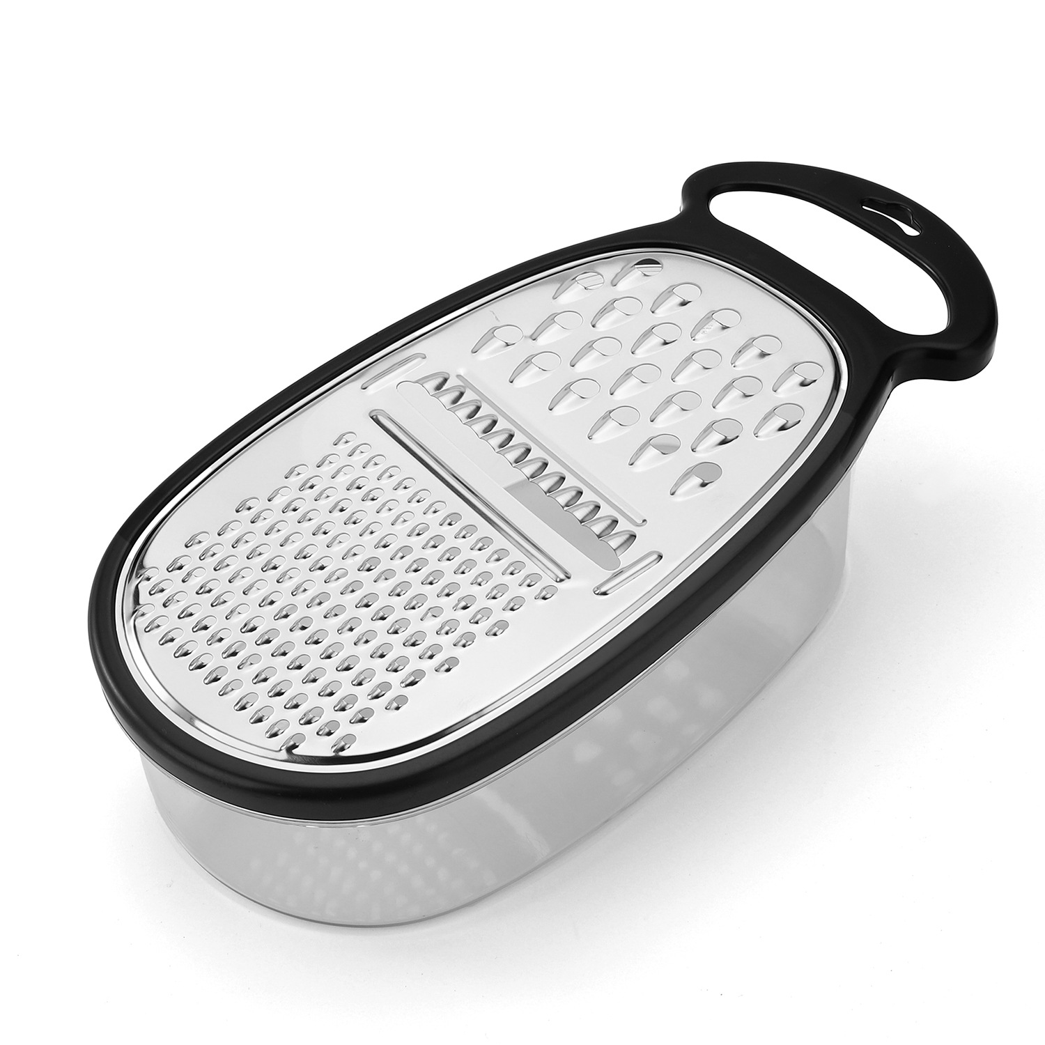 Multi-functional stainless steel kitchen vegetable cutter with base box, potato grater, salad and carrot vegetable cutter set Item Picture