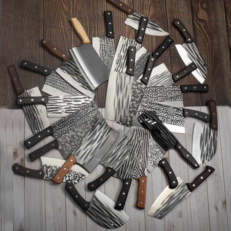 "20-yuan street stall style hand-forged stainless steel knives, sharp kitchen knives and bone-cutting knives in stock full figure