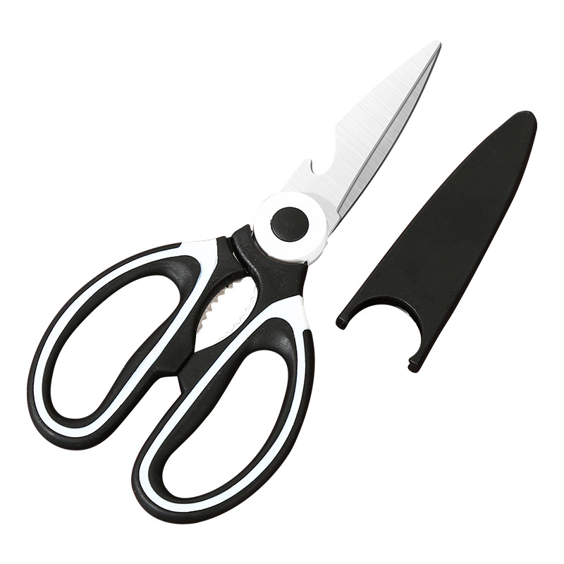 Multi-functional stainless steel kitchen household scissors, powerful chicken bone scissors, all-steel integrated scissors, fish-killing scissors, specially designed for the kitchen Item Picture
