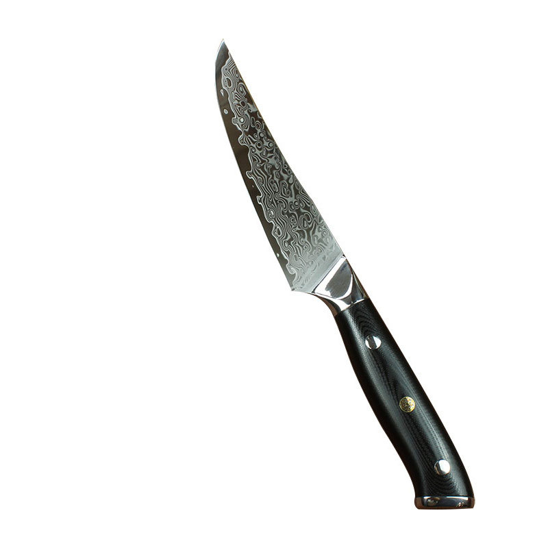 Damascus steel steak knife, Western restaurant sawtooth meat knife, steak knife, steak cutting knife, VG10 multi-purpose knife Item Picture