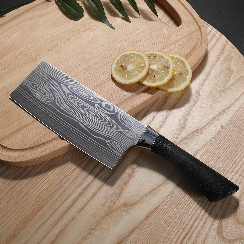 Household kitchen knives, stainless steel Damascus pattern kitchen knives, slicing knives, chef knives, kitchen knives, Yangjiang small kitchen knives Application Scenario