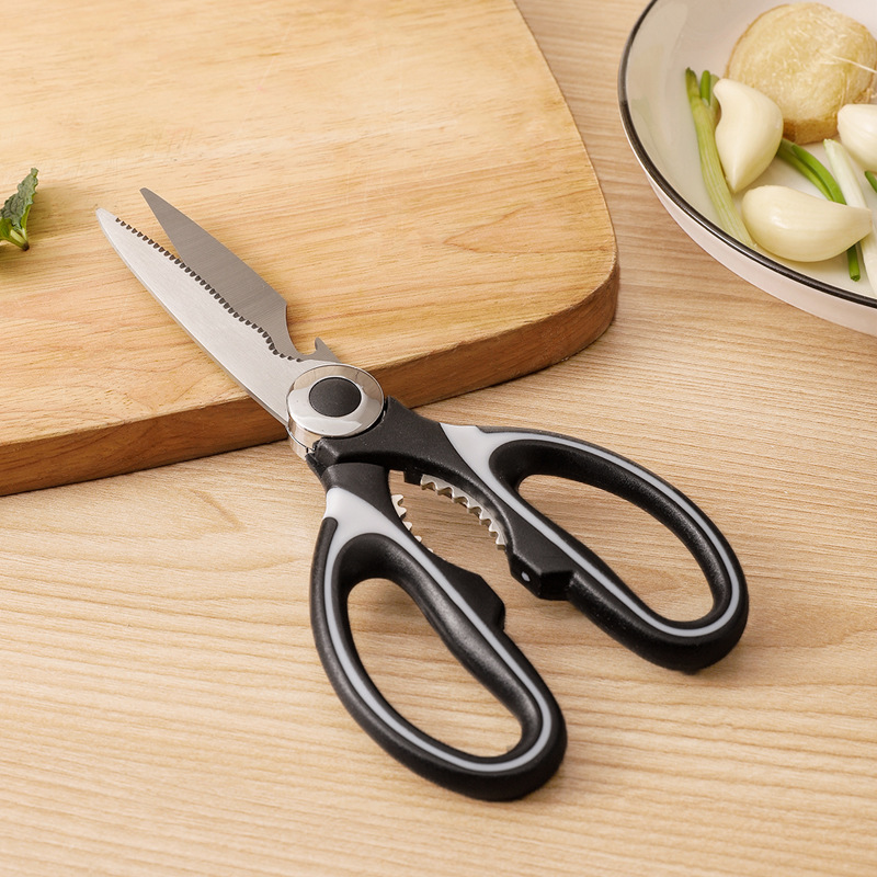 Scissors, household kitchen scissors, stainless steel, multi-functional food, barbecue, powerful chicken bone, fish-killing scissors, panda scissors details Picture