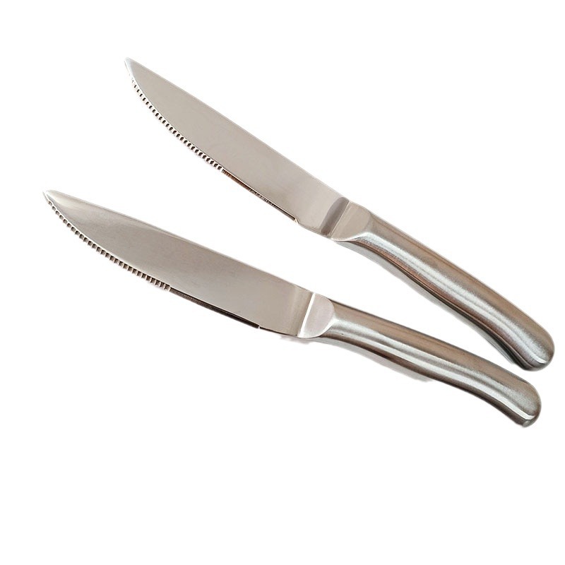 Factory wholesale stainless steel hollow handle steak knives, Western restaurant knives, stainless steel serrated knives, Western tableware Item Picture
