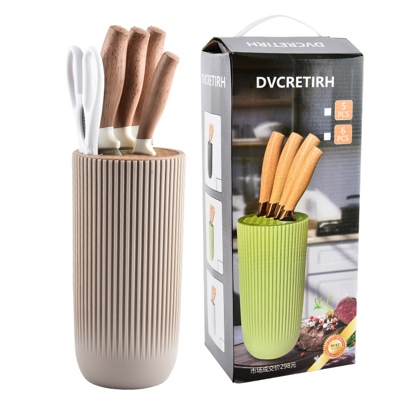 Cross-border best-selling kitchen knife set, non-stick coated chef knife, household kitchen knife, export gift knife set 6-piece set Item Picture