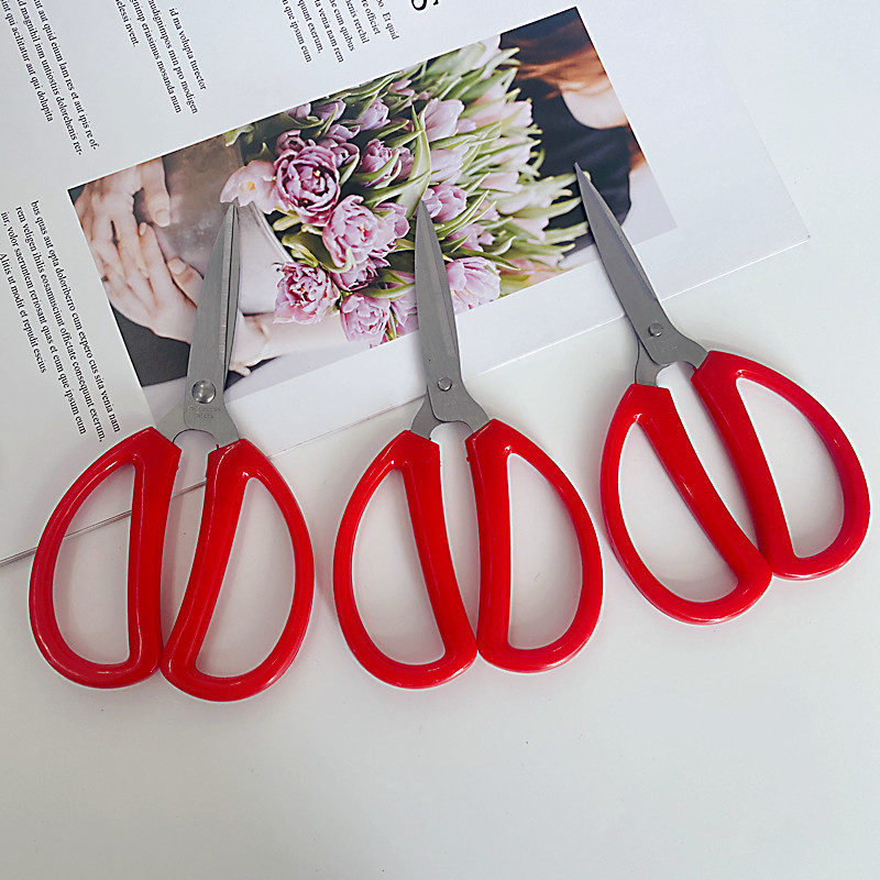Red scissors, household scissors, paper-cutting, office cutting, stationery cutting, 2-yuan store, department store wholesale full figure
