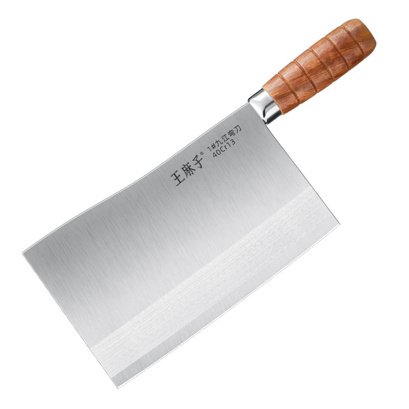 Wangmazi Jiujiang Curved Knife, chef-specific kitchen knife, commercial hotel knife, stainless steel knife, thickened chopping knife Item Picture