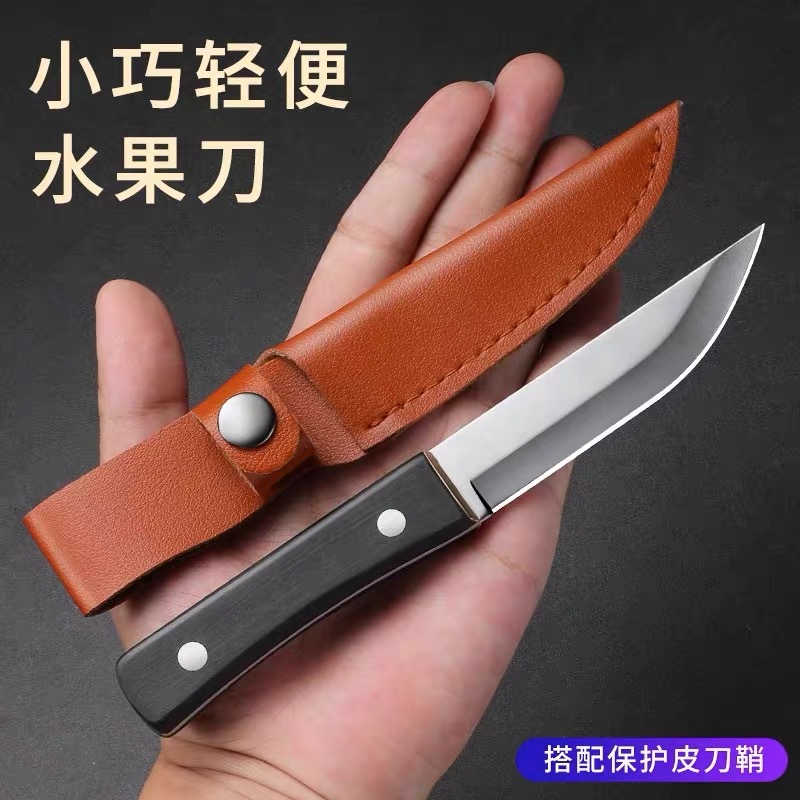 Mongolian hand-held meat knife for cutting meat, stainless steel multi-functional outdoor fruit knife, sharp and high-hardness survival knife Specification drawing